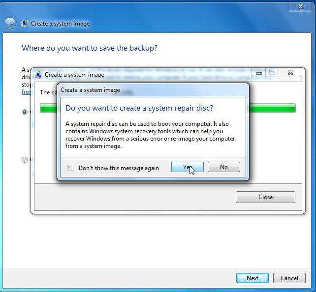 how to create system image disk windows 7