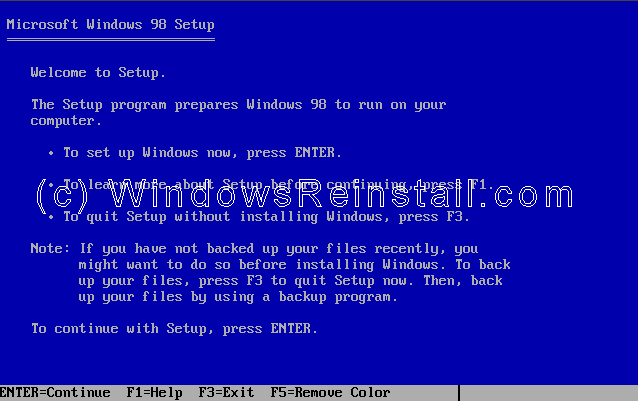 Windows 98 Msdos Install Without Floppy Disk Step By Step