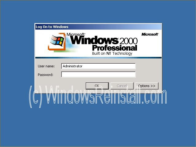 windows 2000 login