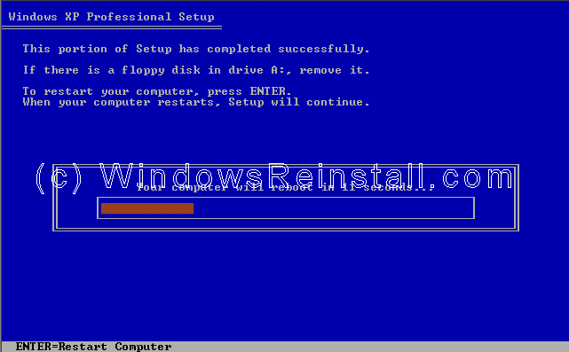 Windows XP, press "ENTER"