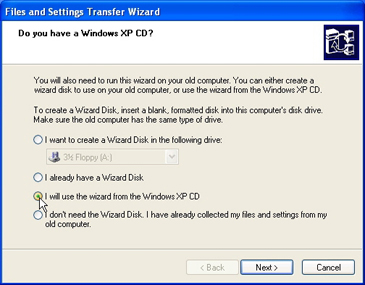 Files and Settings Transfer Wizard